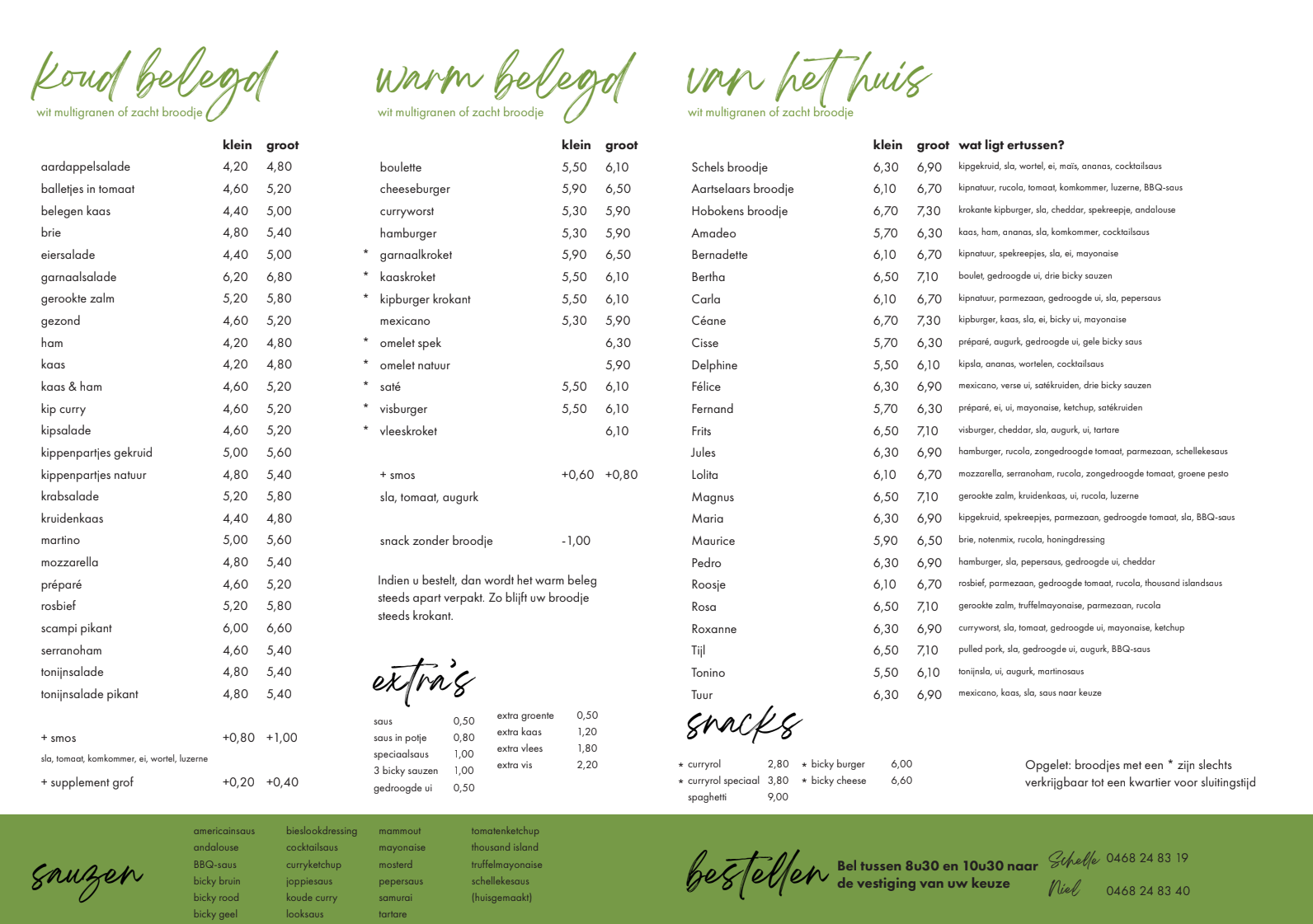 Menu 2025 2